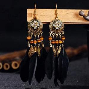 Feather Tassel Earrings – Native - My Ancient Relics