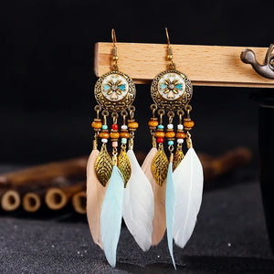 Feather Tassel Earrings – Native - My Ancient Relics