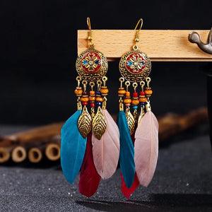 Feather Tassel Earrings – Native - My Ancient Relics