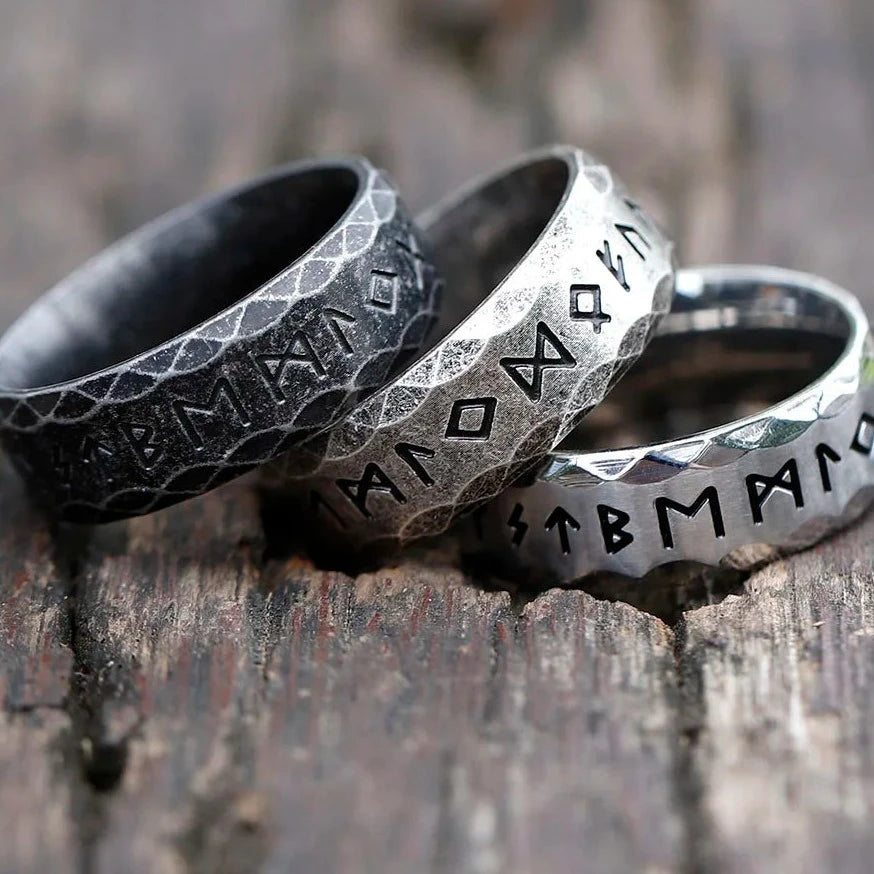 Norse Runes Metal Rings