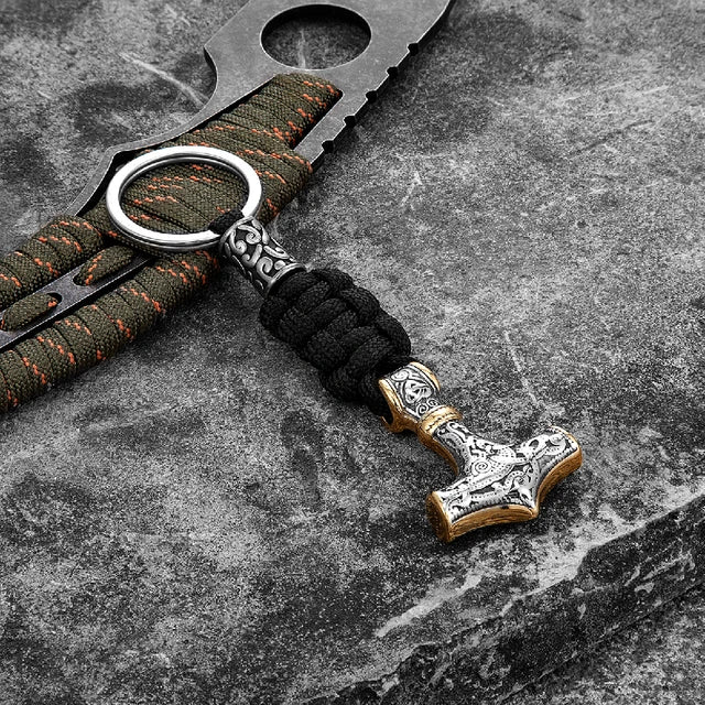 Thors Hammer Rope Keychain