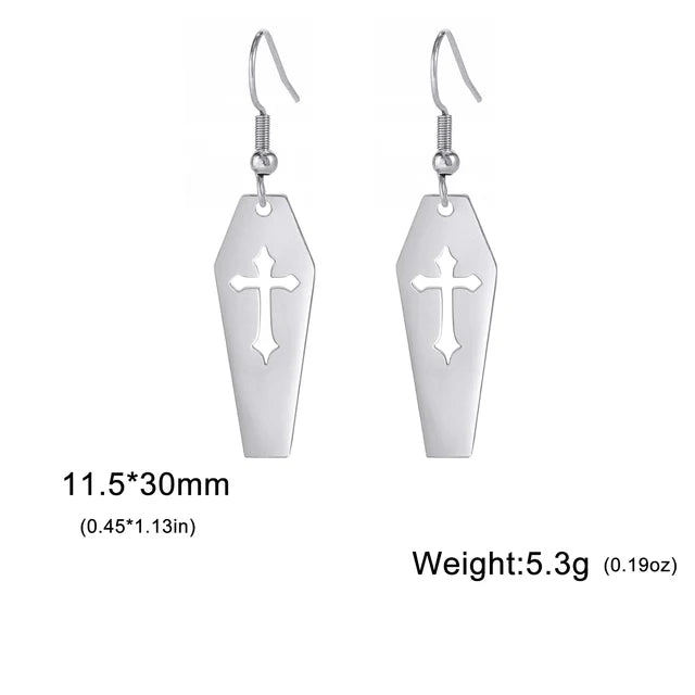 Gothic Coffin Drop Earrings