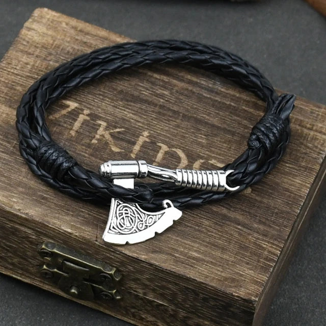 Viking Axe Leather Bracelets