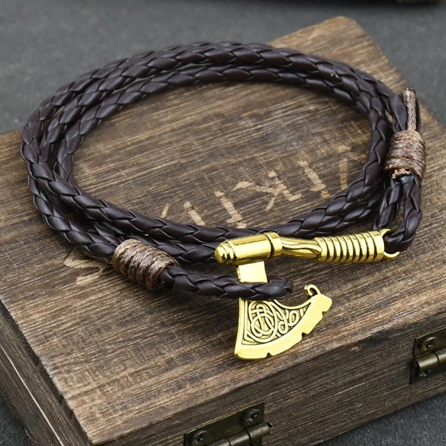 Viking Axe Leather Bracelets