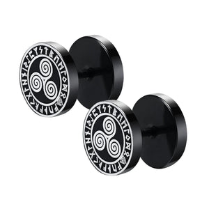 Norse Viking Runes Stud Earrings - Guidance