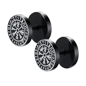 Norse Viking Runes Stud Earrings - Guidance
