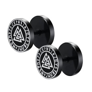 Norse Viking Runes Stud Earrings - Guidance