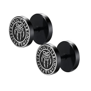 Norse Viking Runes Stud Earrings - Guidance