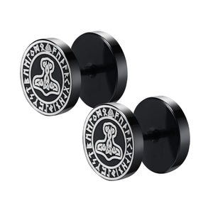 Norse Viking Runes Stud Earrings - Guidance