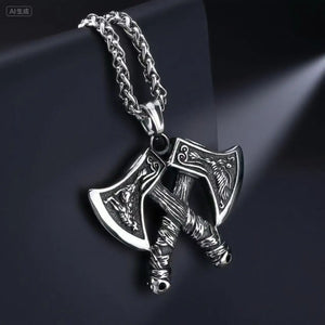Viking Double Axe Pendant Necklace - Courage