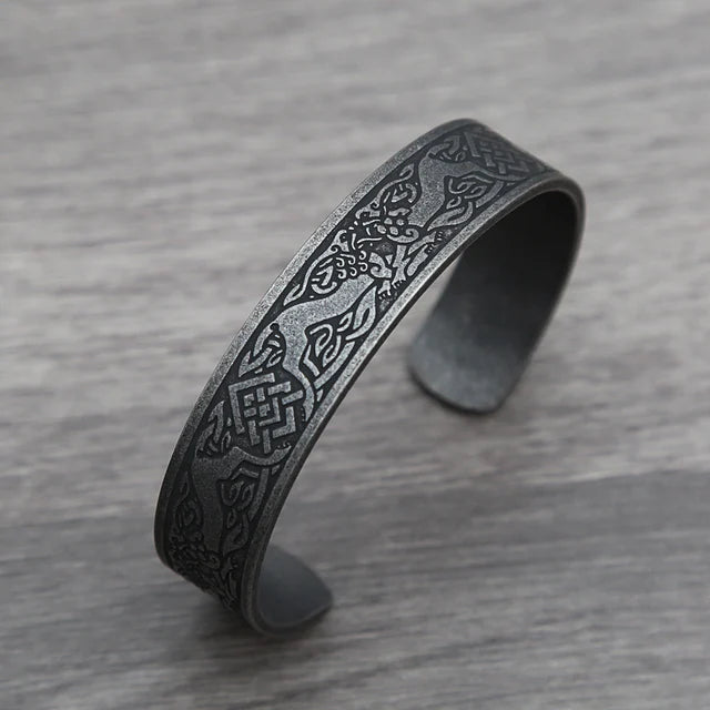 Nordic Runes Cuff Bracelet