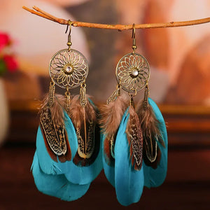 Flower & Feather Earrings – Freedom