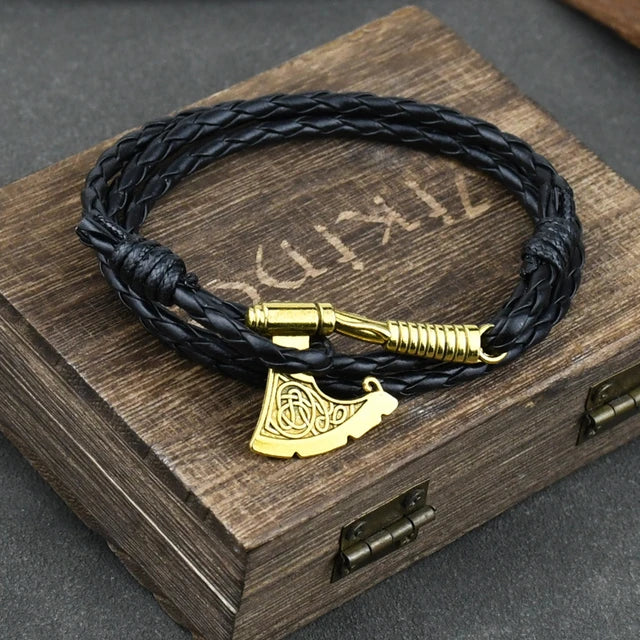 Viking Axe Leather Bracelets