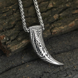 Viking Fenrir Wolf Tooth Pendant Necklace - Instinct