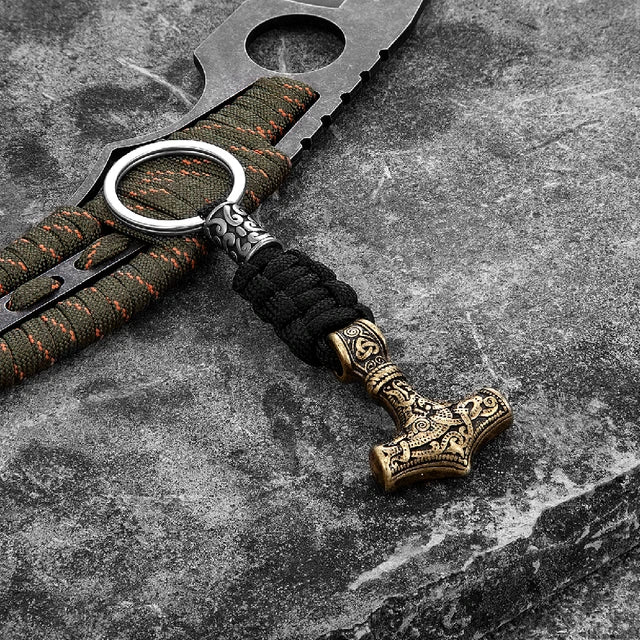 Thors Hammer Rope Keychain