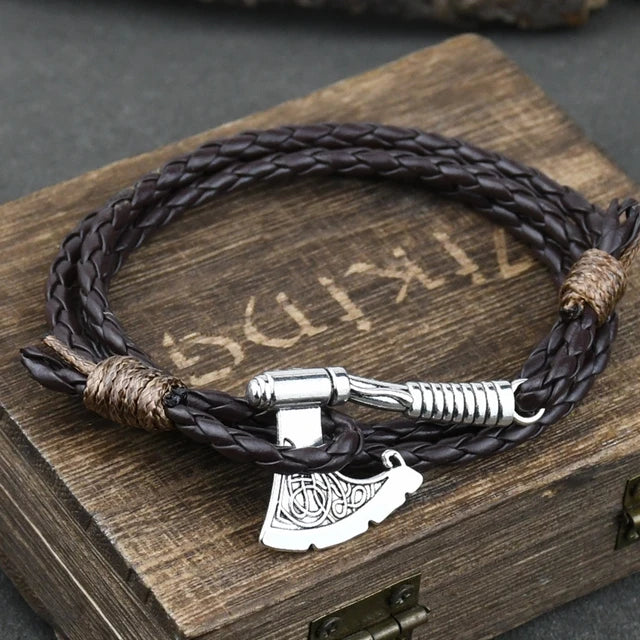 Viking Axe Leather Bracelets