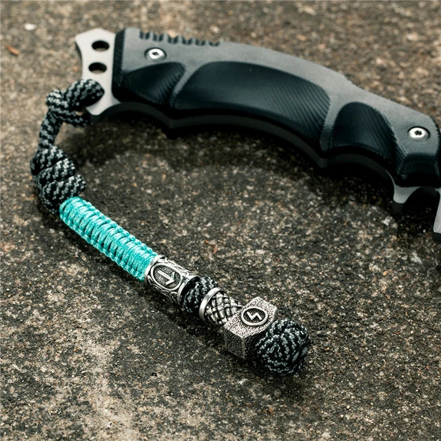 Vikings Runes Paracord Keychain