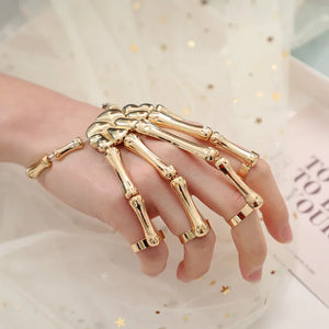 Gothic Skeleton Hand Bracelet - Memento Mori