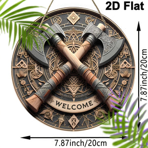 Viking Axes Welcome Sign - My Ancient Relics