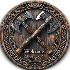 Viking Axes Welcome Sign - My Ancient Relics