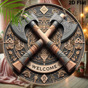 Viking Axes Welcome Sign - My Ancient Relics