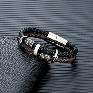 Vikings Compass Multilayer Leather Bracelet - Resilience - My Ancient Relics